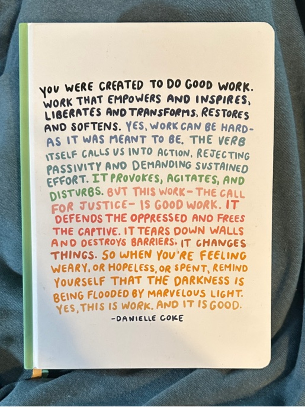 Designworks Inspirational Quote Hardcover Journal with Multicolor Text